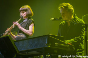Saxophone player with Bryan Ferry on keyboards at Uptown Theater in Kansas City on March 24, 2017, Kansas City concert photography.