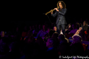 Kenny G playing the soprano saxophone amongst the crowd inside Muriel Kauffman Theatre at Kauffman Center for the Performing Arts in Kansas City, MO on May 24, 2017 - Kansas City Concerts