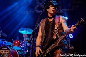 Bass player Aaron Leigh and drummer Mike Vanderhule of Y&T live at VooDoo Lounge inside Harrah's North Kansas City Casino & Hotel on May 5, 2017, Kansas City Concert Photography