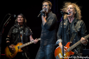 Keri Kelli, Kelly Keagy and Jack Blades of Night Ranger performing at Old Shawnee Days in Shawnee, KS on June 3, 2017.