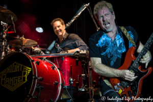 Kelly Keagy and Brad Gillis of Night Ranger performing at Old Shawnee Days in Shawnee, KS on June 3, 2017.