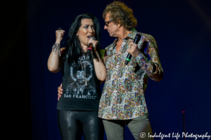 Stephanie Calvert and Mickey Thomas of Starship performing live at Ameristar Casino in Kansas City, Missouri on June 10, 2017.