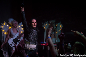 Corey Feldman hitting the stage in his "Dream a Little Dream" (1989) jacket at recordBar in Kansas City, MO on July 7, 2017 | Corey's Angels on "Corey's Heavenly Tour: Angelic 2 The U.S."
