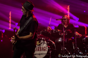 Bassist Duke Erikson and drummer Butch Vig of Garbage performing live at Kauffman Center for the Performing Arts in Kansas City, MO on July 18, 2017.