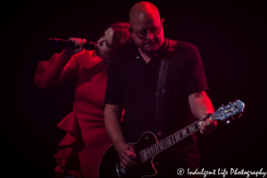 Shirley Manson and guitarist Steve Marker of Garbage performing live at Kauffman Center for the Performing Arts in Kansas City, MO on July 18, 2017.