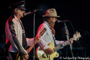 Vocalist Robin Zander and bass player Tom Petersson of Cheap Trick on the Foreigner 40th anniversary tour at Starlight Theatre in Kansas City, MO on August 15, 2017.