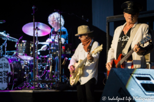 Robin Zander, Tom Petersson and Daxx Nielsen of Cheap Trick on the Foreigner 40th anniversary tour at Starlight Theatre in Kansas City, MO on August 15, 2017.