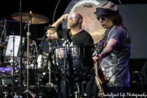 Jason Bonham and Tony Catania of Jason Bonham's Led Zeppelin Experience performing live on the Foreigner 40th anniversary tour at Starlight Theatre in Kansas City, MO on August 15, 2017.