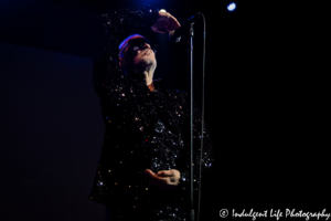 Men Without Hats lead singer Ivan Doroschuk live in concert on the Retro Futura 2017 tour in St. Charles, MO on August 19, 2017.