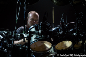 Drummer Gary Moffatt of southern rock band 38 Special live at Riverside Music Fest 2017 in Riverside, MO on September 16, 2017.