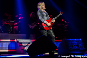 Guitarist Jimmy Leahey with drummer Michael Morales, guitarist August Zadra and keyboardist John Blasucci performing live at Ameristar Casino Hotel in Kansas City, MO on September 22, 2017 | Dennis DeYoung and the Music of Styx - Kansas City Concert Photography