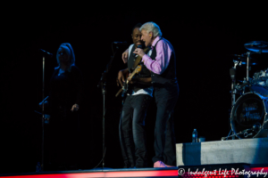 Dennis DeYoung with wife Suzanne Feusi (DeYoung) and bass guitarist Craig Carter (formerly of Kansas City, Kansas) at Ameristar Casino Hotel in Kansas City, MO on September 22, 2017 | Dennis DeYoung and the Music of Styx - Kansas City Concert Photography