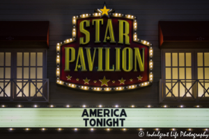 Star Pavilion marquee inside America Star Casino Hotel Kansas City featuring iconic folk rock band America on October 7, 2017 | Ameristar Casino Events - Kansas City Concert Photography