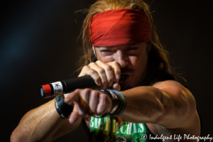 Bret Michaels pointing out to the crowd during his concert at Star Pavilion inside of Amerstar Casino in Kansas City, MO on November 11, 2017 | Ameristar Casino Events - Bret Michaels Tour - Veterans Day 2017