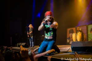 Bret Michaels performing on his knees during his sold out concert at Star Pavilion inside of Amerstar Casino Hotel Kansas City on November 11, 2017 | Ameristar Casino Events - Bret Michaels Band - Veterans Day 2017