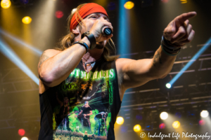 Bret Michaels pointing out to the crowd during his concert at Star Pavilion inside of Amerstar Casino Hotel Kansas City on November 11, 2017 | Ameristar Casino Events - Bret Michaels Band - Veterans Day 2017