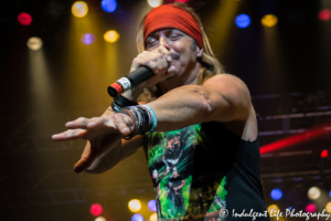 Bret Michaels reaching for a fan's hand during his sold out concert at Star Pavilion inside of Amerstar Casino Hotel Kansas City on November 11, 2017 | Ameristar Casino Events - Bret Michaels Band - Veterans Day 2017