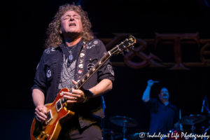 Frontman Dave Meniketti and drummer Mike Vanderhule of Y&T performing live at VooDoo Lounge inside Harrah's North Kansas City Hotel & Casino on March 8, 2018.