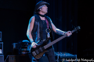 Bass player Aaron Leigh of Y&T performing live at VooDoo Lounge inside Harrah's North Kansas City Hotel & Casino on March 8, 2018.