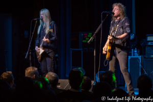Lead singer Dave Meniketti with guitarist John Nymann of Y&T live in concert at VooDoo Lounge inside Harrah's North Kansas City Hotel & Casino on March 8, 2018.