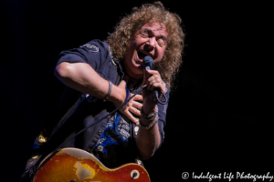 Iconic lead singer Dave Meniketti of hard rock band Y&T live in concert at VooDoo Lounge inside Harrah's North Kansas City Hotel & Casino on March 8, 2018.