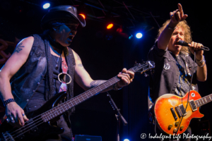 Lead singer Dave Meniketti and bass player Aaron Leigh of Y&T live in concert at VooDoo Lounge inside Harrah's North Kansas City Hotel & Casino on March 8, 2018.