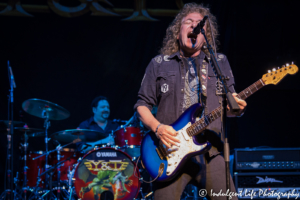 Lead singer and guitarist Dave Meniketti and drummer Mike Vanderhule of Y&T live in concert at VooDoo Lounge inside Harrah's North Kansas City Hotel & Casino on March 8, 2018.