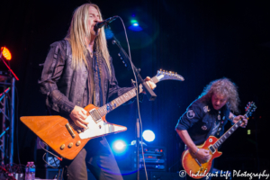 Guitarist John Nymann of Y&T on lead vocals during "Squeeze" at VooDoo Lounge inside Harrah's North Kansas City Hotel & Casino on March 8, 2018.