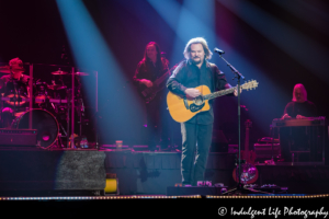 Travis Tritt with drummer LeJoe Young, bass player Jimmy Fullbright and steel guitarist Mike Daly performing live at Star Pavilion inside Ameristar Casino Hotel Kansas City on April 27, 2018.
