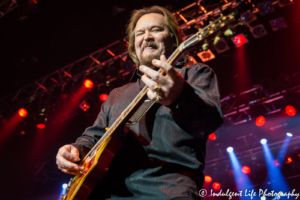 Country music artist Travis Tritt playing to the camera at Ameristar Casino Hotel Kansas City on April 27, 2018.