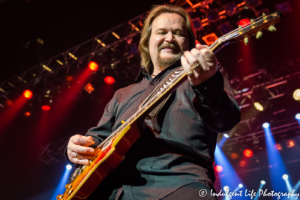 Country music artist Travis Tritt electrifying on the guitar at Ameristar Casino Hotel Kansas City on April 27, 2018.