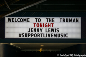 Marquee at The Truman in Kansas City, MO featuring indie rocker Jenny Lewis on July 10, 2018.