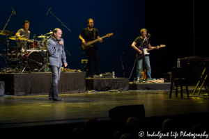 Lee Greenwood live at Kauffman Center for the Performing Arts in Kansas City, MO with drummer Andy Hull, bassist Chris and guitar player Matt Basford on July 1, 2018.