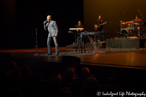 Lee Greenwood performing live at Kauffman Center in Kansas City, MO with keyboard player Doug Carter, guitarist Jeff Zona and drummer Andy Hull on July 1, 2018.