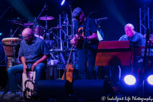 Drummer Frank Vilardi, bass guitarist Paul Guzzone and keyboard player Joe Mennonna of The Bacon Brothers performing at VooDoo Lounge in Harrah's North Kansas City Hotel & Casino on July 14, 2018.