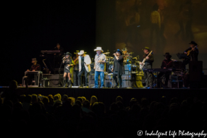 Mickey Gilley and Johnny Lee closing out the Urban Cowboy reunion show at Star Pavilion inside of Ameristar Casino Hotel Kansas City on July 13, 2018.