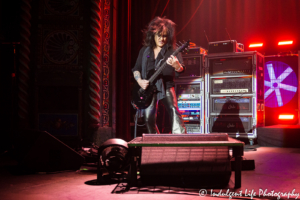 Billy Idol band guitar player Steve Stevens live in concert at Uptown Theater in Kansas City, MO on September 21, 2018.