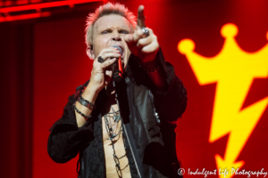 Billy Idol singing "Flesh for Fantasy" in his performance at Uptown Theater in Kansas City, MO on September 21, 2018.