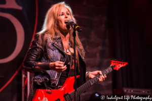Rock guitarist Lita Ford performing live in concert at VooDoo Lounge inside of Harrah's North Kansas City Casino & Hotel on August 17, 2018.