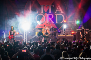 Lita Ford and band live in concert at VooDoo Lounge inside of Harrah's Casino & Hotel in North Kansas City on August 17, 2018.