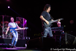 Toto band member Steve Lukather, Shem Von Schroeck and Steve Porcaro performing together at CrossroadsKC in Kansas City, MO on August 21, 2018.