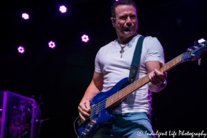Toto bass guitarist Shem Von Schroeck in concert at CrossroadsKC in Kansas City, MO on August 21, 2018.