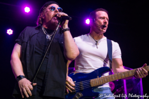 Joseph Williams and Shem Von Schroeck of Toto in concert together at CrossroadsKC in Kansas City, MO on August 21, 2018.