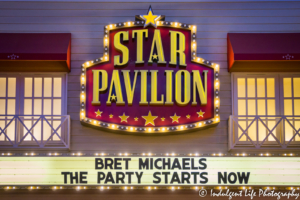 Star Pavilion marquee at Ameristar Casino Kansas City featuring Bret Michaels on "The Party Starts Now" tour stop on September 15, 2018.