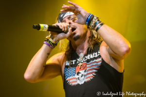 Poison frontman Bret Michaels performing live with his solo band at Ameristar Casino's Star Pavilion in Kansas City, MO on September 15, 2018.