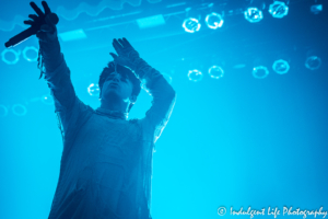 English new wave artist Gary Numan performing live on stage at Madrid Theatre in Kansas City, MO on September 11, 2018.