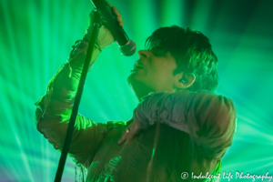 English electronic artist Gary Numan singing live at Madrid Theatre in Kansas City, MO on September 11, 2018.