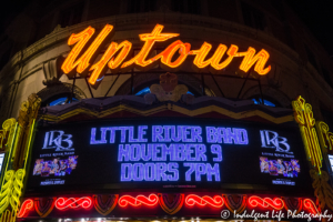 Marquee at Uptown Theater in Kansas City, MO featuring Little River Band with Brewer & Shipley on November 9, 2018.