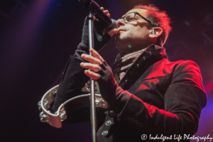 Gin Blossoms lead vocalist Robin Wilson singing live at Star Pavilion inside of Ameristar Casino in Kansas City, MO on January 25, 2018.