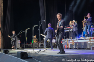 Rock band Chicago kicking off its concert with "Introduction" at Starlight Theatre in Kansas City, MO on May 19, 2019.